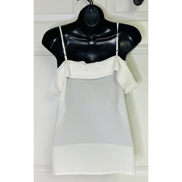 BP Cropped Flowey Spaghetti Strap Off Shoulder Camisole White Ivory Sz XS - Picture 2 of 10